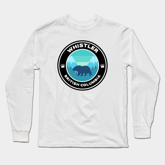 Whistler, British Columbia Bear Long Sleeve T-Shirt by Mountain Morning Graphics
